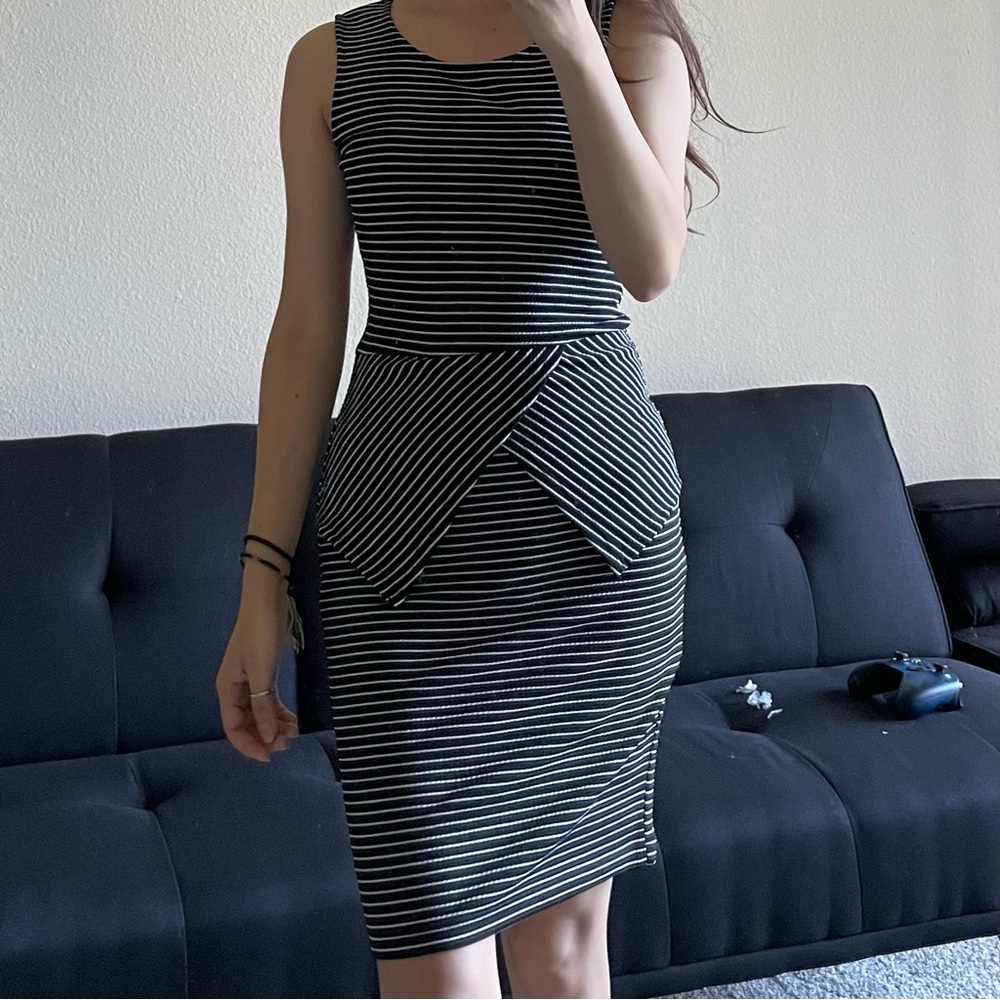 Striped Bodycon Dress- Size: Small